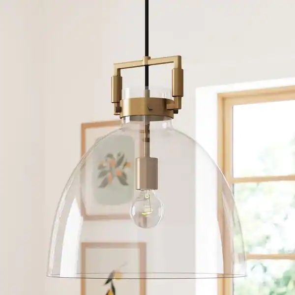 Nathan James Leigh Ceiling Hanging Pendant Light with Oversized Glass Shade and Adjustable Cord -... | Bed Bath & Beyond