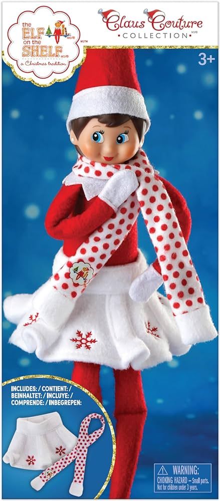 The Elf on the Shelf Claus Couture Collection Snowflake Skirt & Scarf- Scout Elf Not Included | Amazon (US)