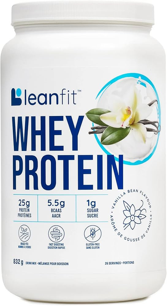 LEANFIT WHEY PROTEIN Natural Vanilla – 100% Whey Protein Powder, 25g Protein Per Serving – Gr... | Amazon (CA)
