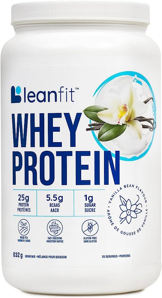 LEANFIT WHEY PROTEIN Natural Vanilla – 100% Whey Protein Powder, 25g Protein Per Serving – Gr... | Amazon (CA)