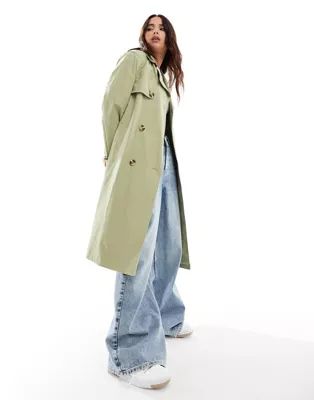 New Look trench coat in light khaki | ASOS (Global)