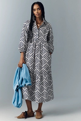 The Bettina Tiered Shirt Dress by Maeve | Anthropologie (US)