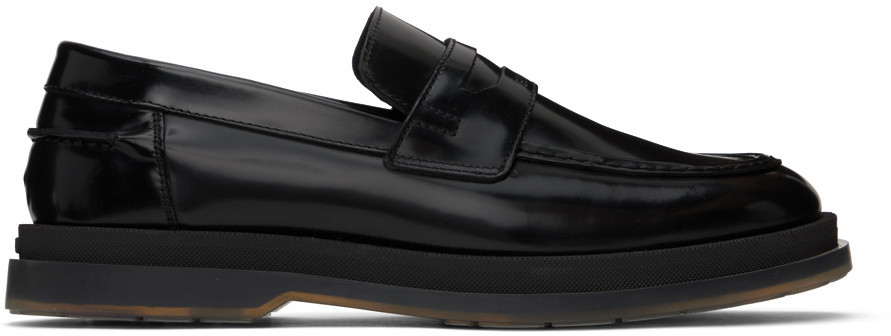 Hugo Black Leather Loafers | SSENSE