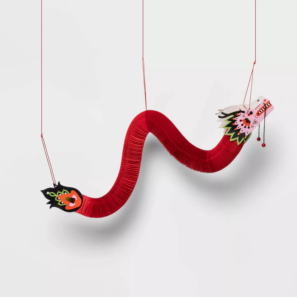 60" Lunar New Year Red Accordion Dragon Garland | Target