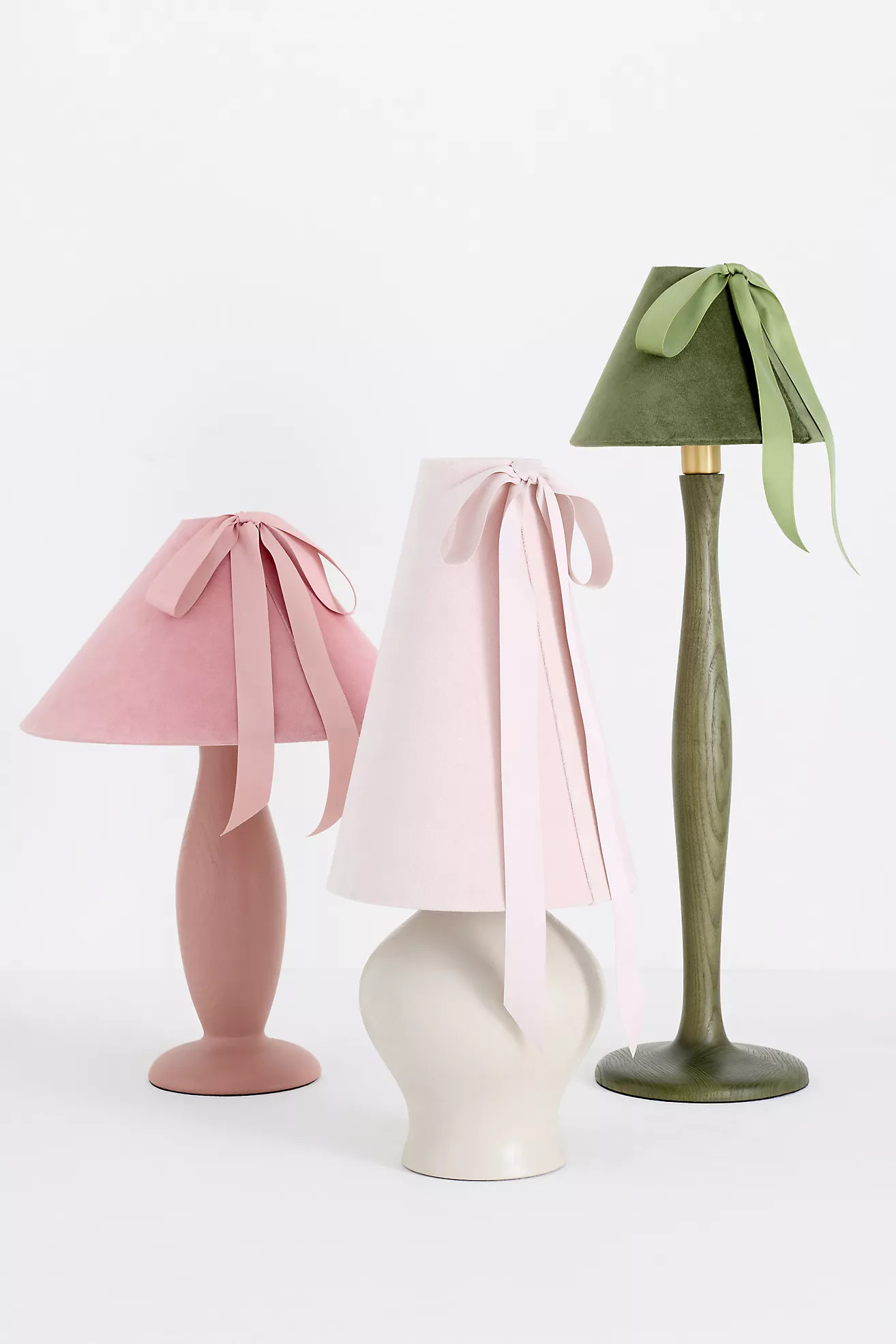 Bosette Bow Velvet and Wood Table Lamp | Anthropologie (US)