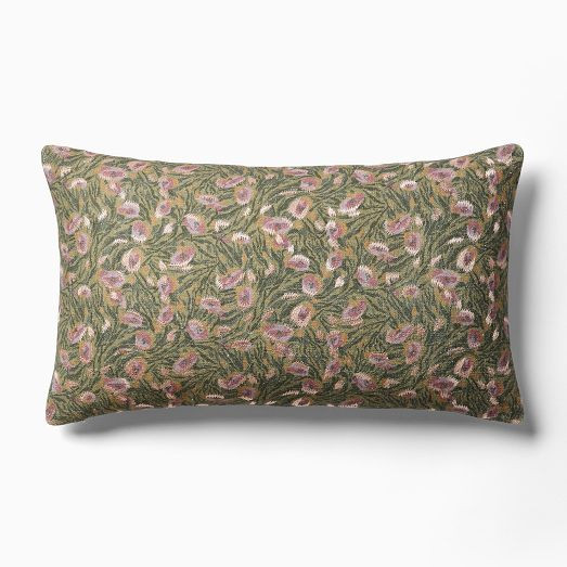 Modern Floral Lumbar Pillow Cover | West Elm (US)