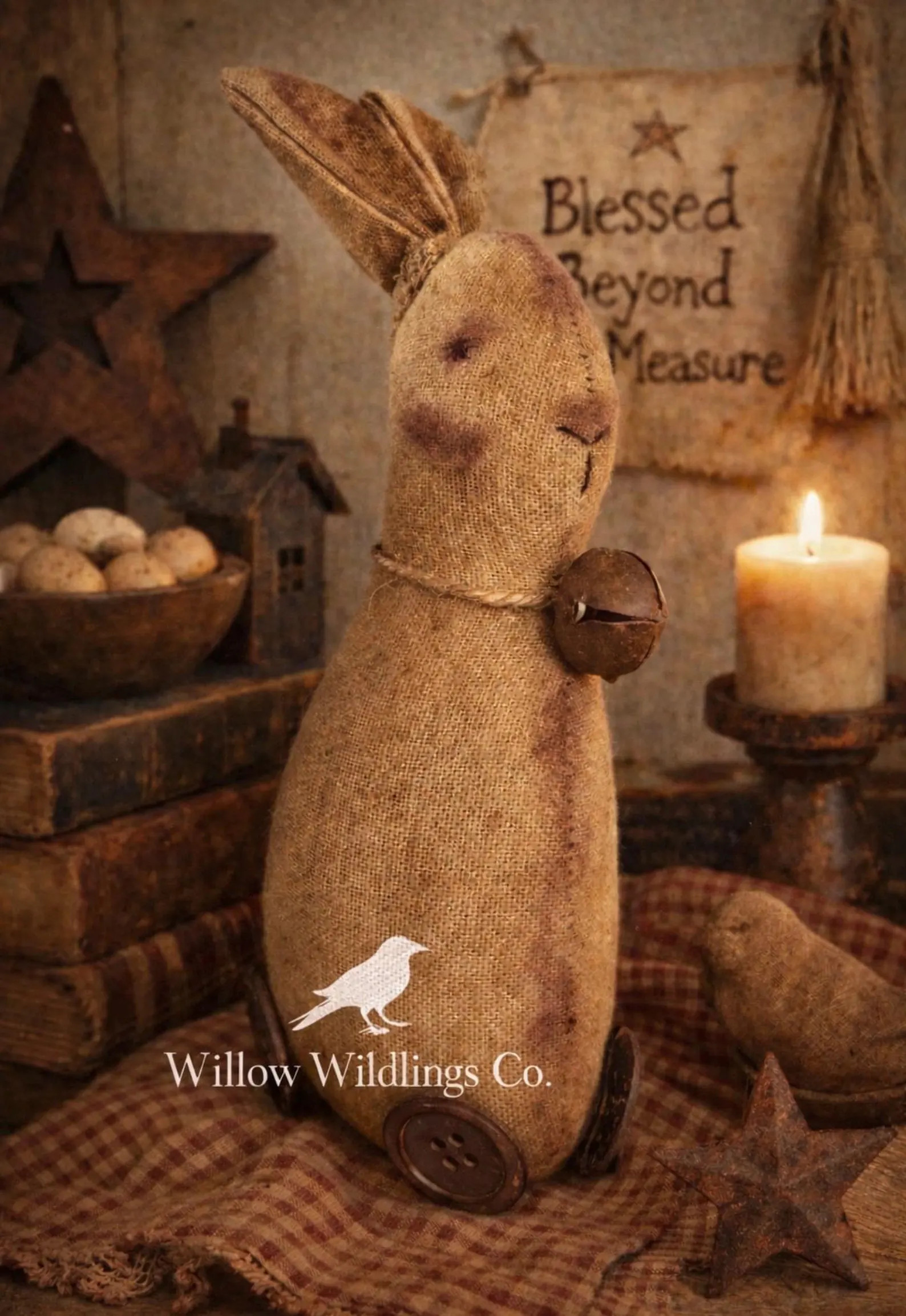 Primitive Bunny Doll | Grungy Easter Bunny Decor | Rustic Farmhouse Bunny | Handmade Primitive Ra... | Etsy (US)