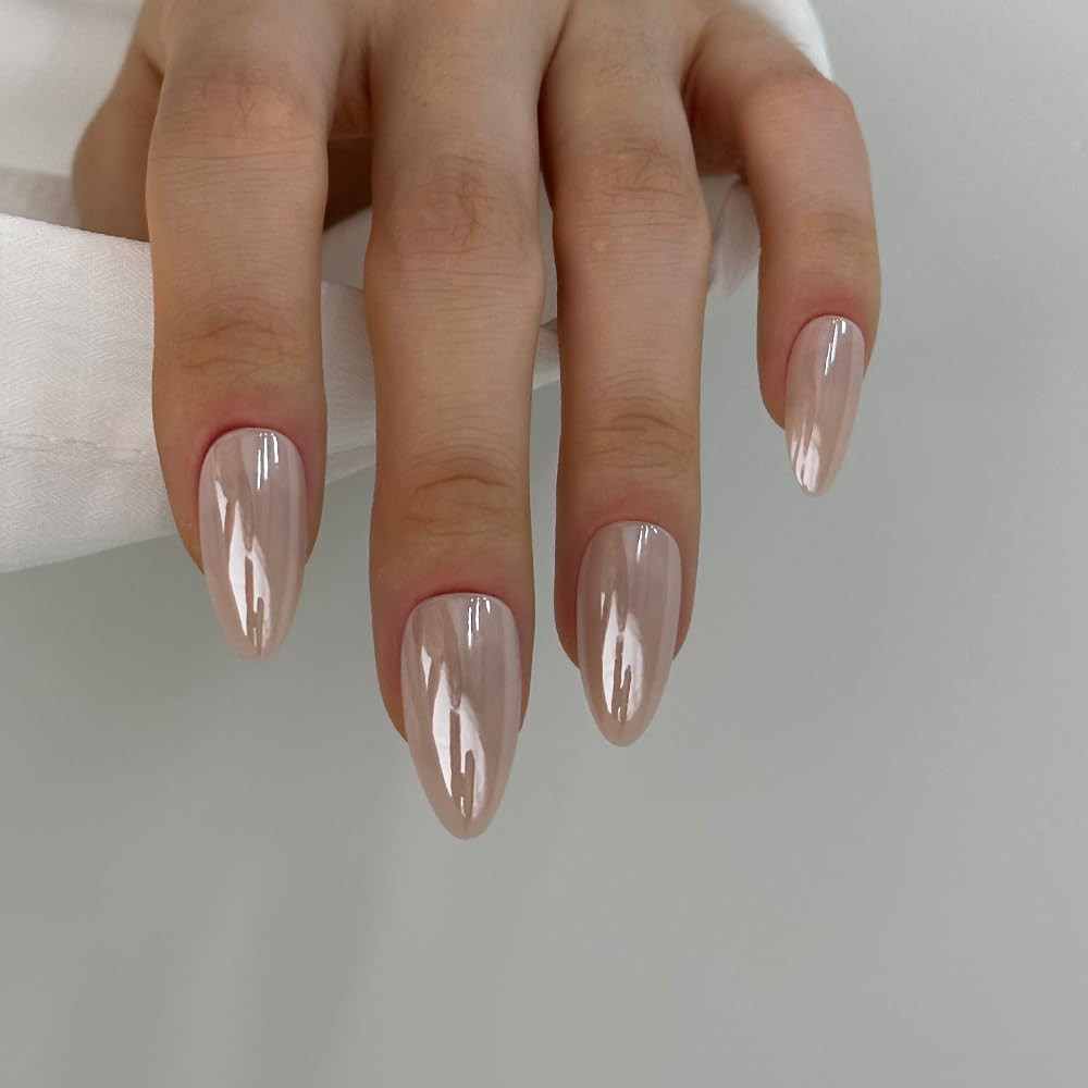 Redykat 24PCS Glossy Glazed Soft Gel Almond Press On Nails, Glazed Donut False Nails,Salon Qualit... | Amazon (US)