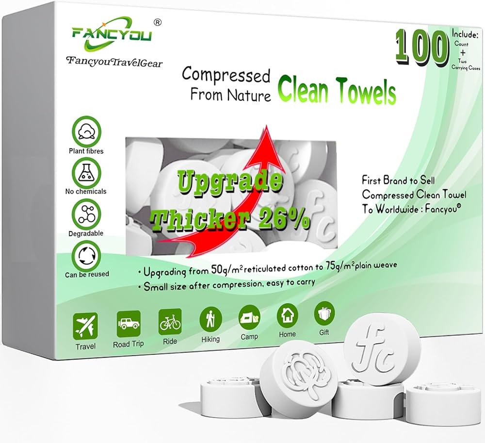 Compressed Towel Tablets,Disposable Face Compressed Towels,Thicken Cotton Facial Tissues,Daily Cl... | Amazon (US)