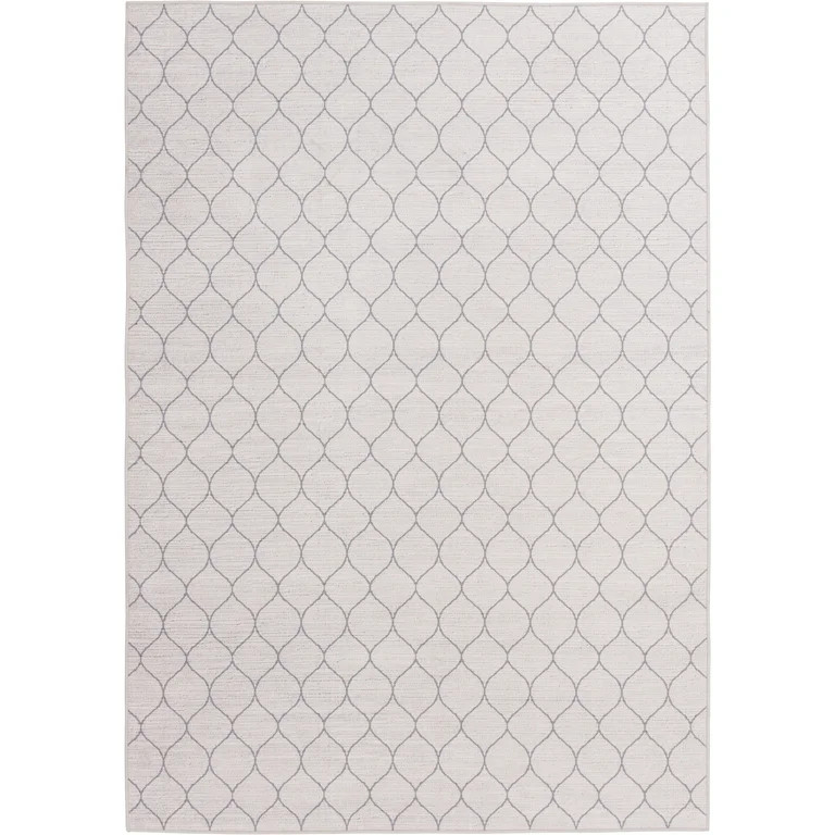 Better Homes & Gardens Geometric Machine Washable Indoor Area Rug, Ivory, 5'x7' | Walmart (US)