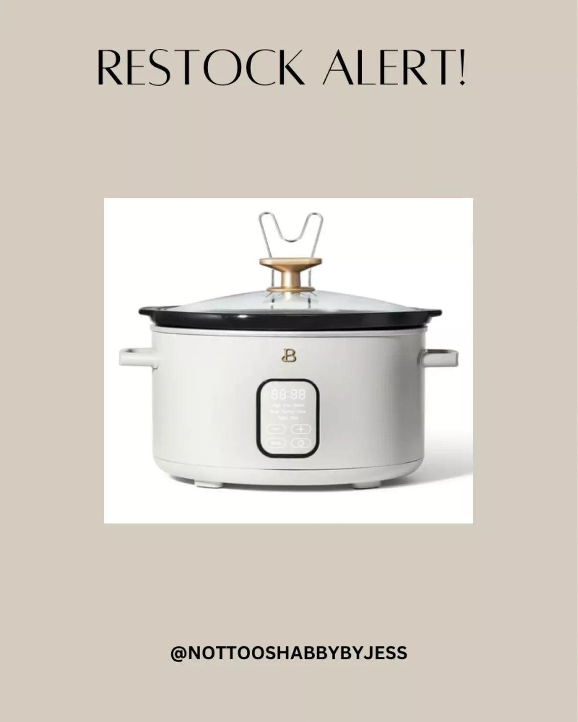 Beautiful 6 Quart Programmable Slow Cooker Oyster Grey By Drew