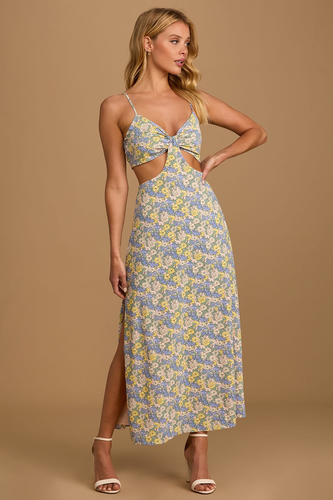 It's a Perfect Pick Pink Floral Print Cutout Maxi Dress | Lulus (US)