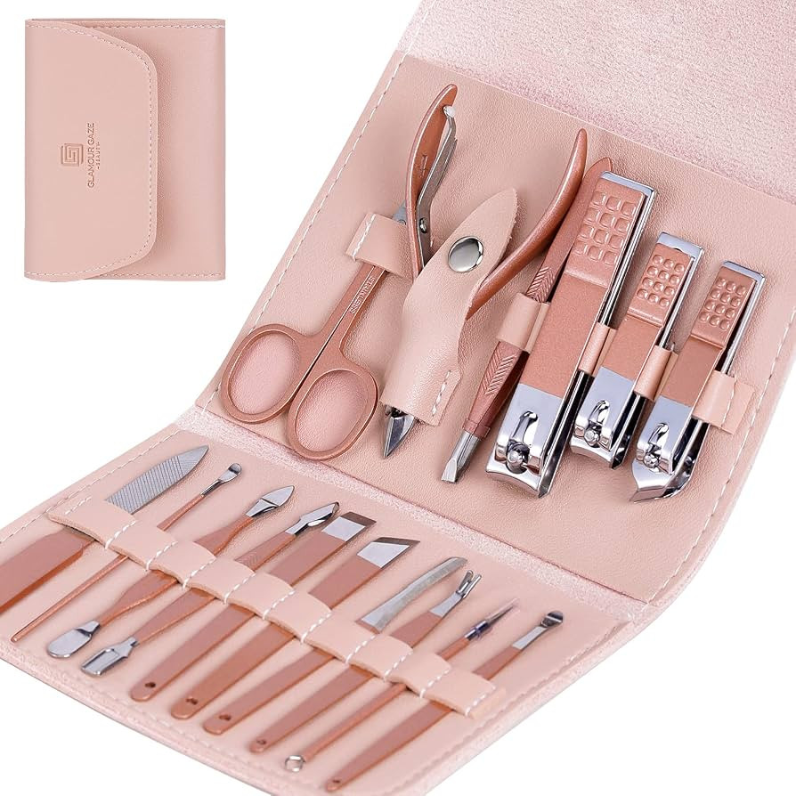 Manicure Set Glamour Gaze Manicure Pedicure Kit Nail Clippers 16 in 1 Professional Stainless Stee... | Amazon (UK)