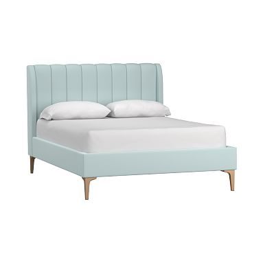 Avalon Channel Stitch Upholstered Bed | Pottery Barn Teen