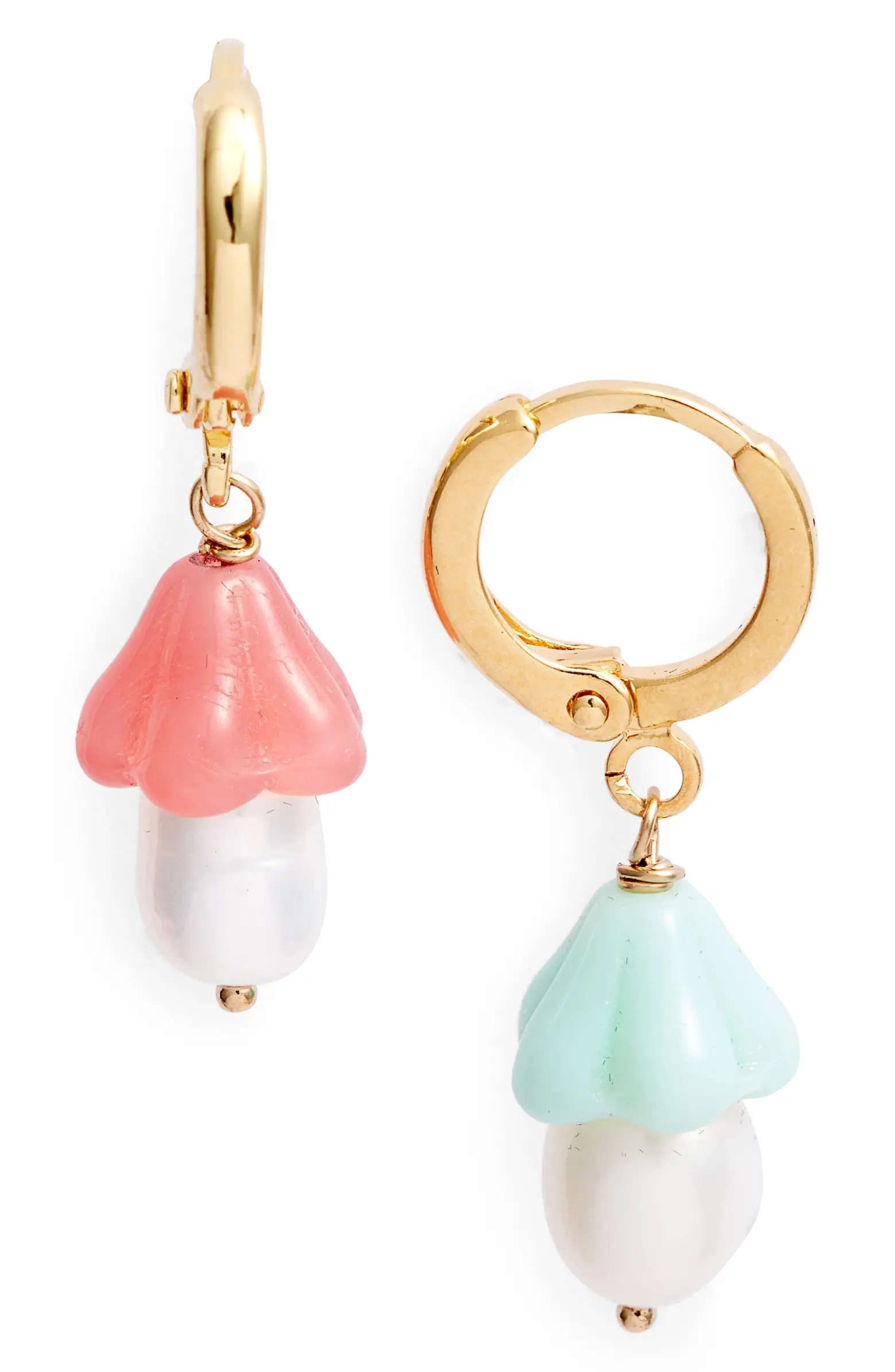 Hola Amor Estudios Baby Mushroom Drop Hoop Earrings | Nordstrom | Nordstrom