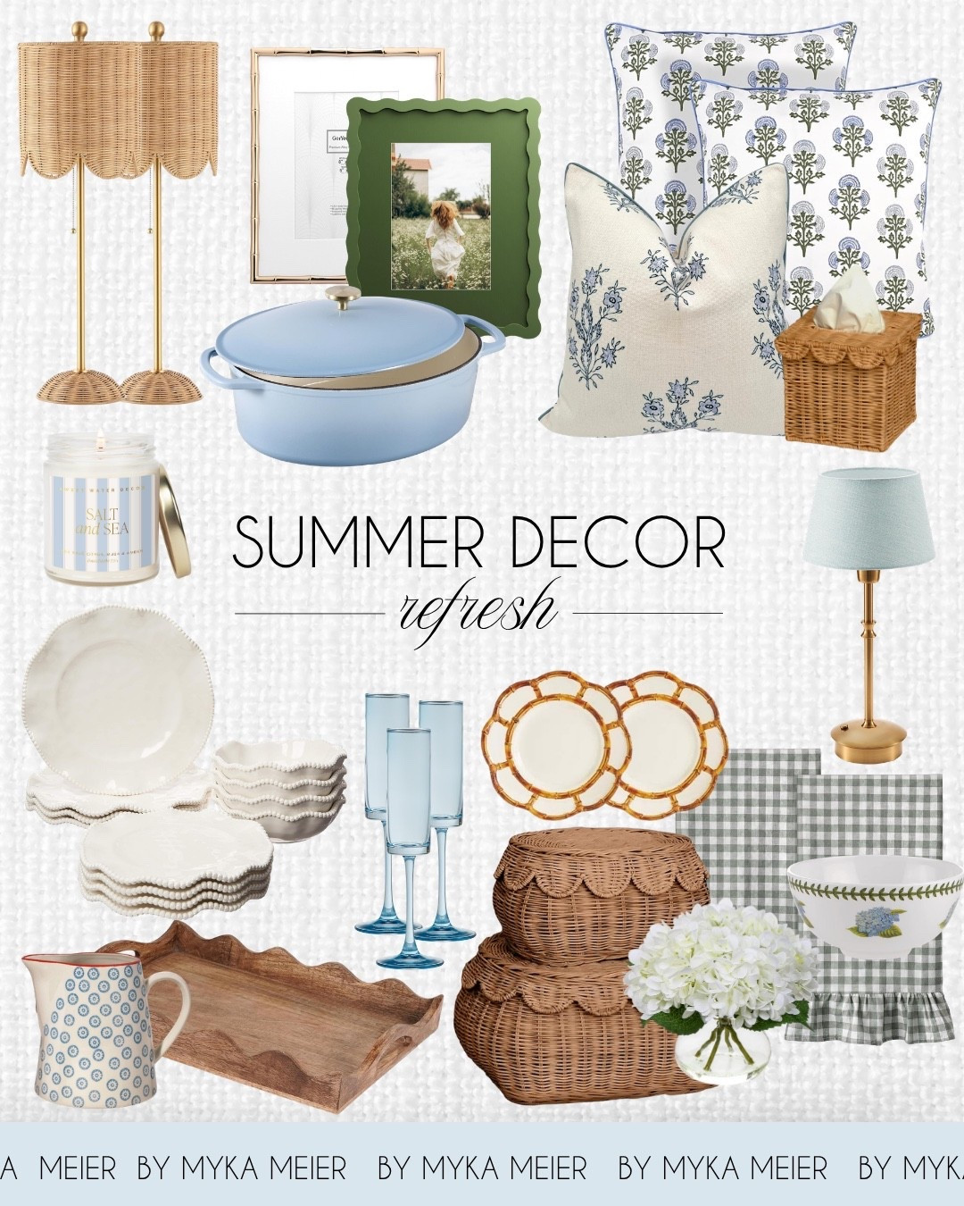 Fresh summer decor finds that bring a little color, charm, and coastal style to every room. Loving the blue accents, wicker lighting, decorative pillows, and cottage-inspired home decor.

#LTKSeasonal #LTKU #LTKHome