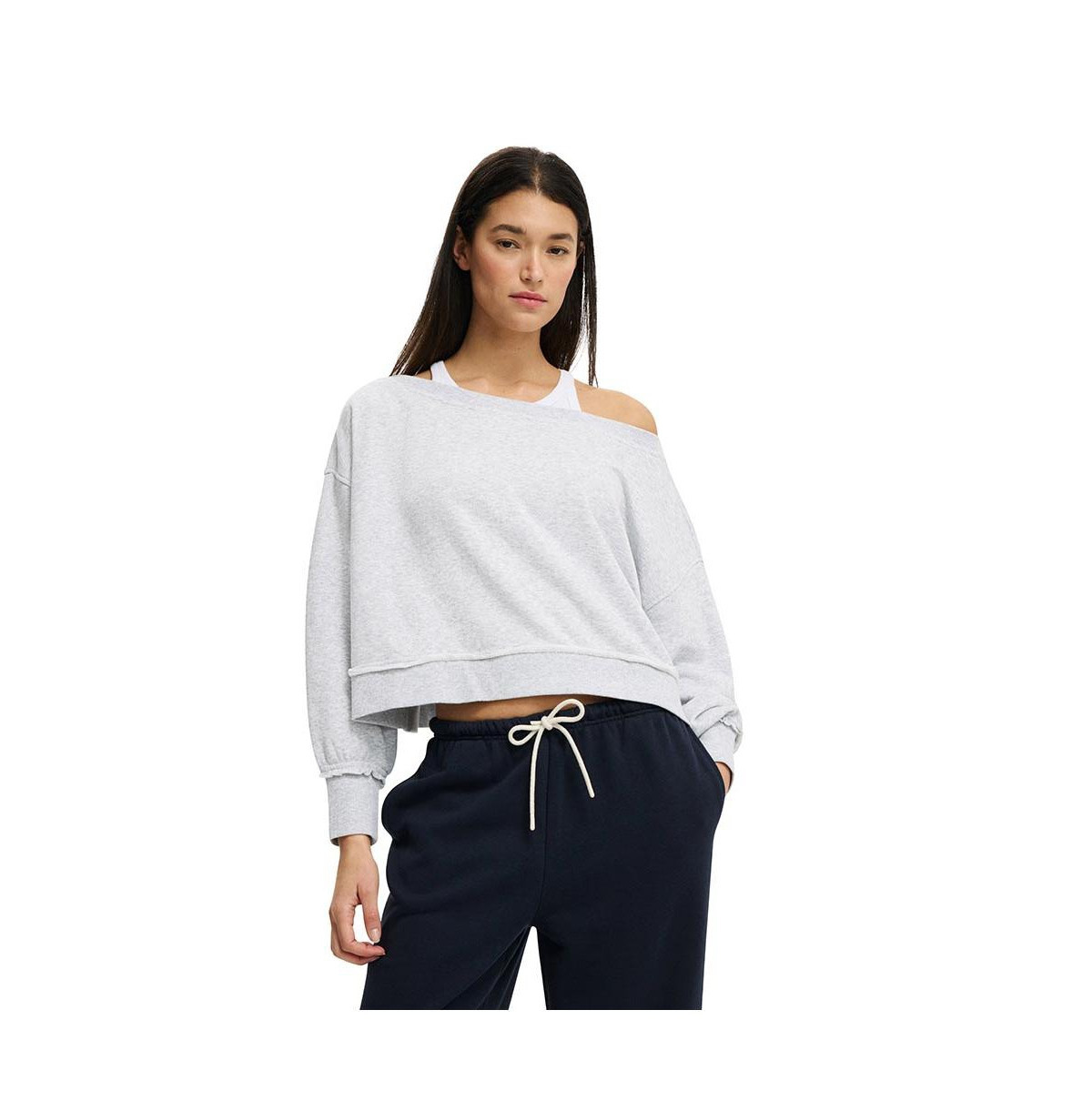 Cotton On Women's Off Shoulder Sweatshirt - Soft grey marle | Macy's