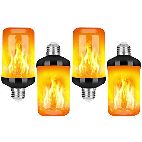 Y- STOP LED Flame Effect Fire Light Bulb, Upgraded 4 Modes Flickering Fire Halloween Decorations Lig | Amazon (US)