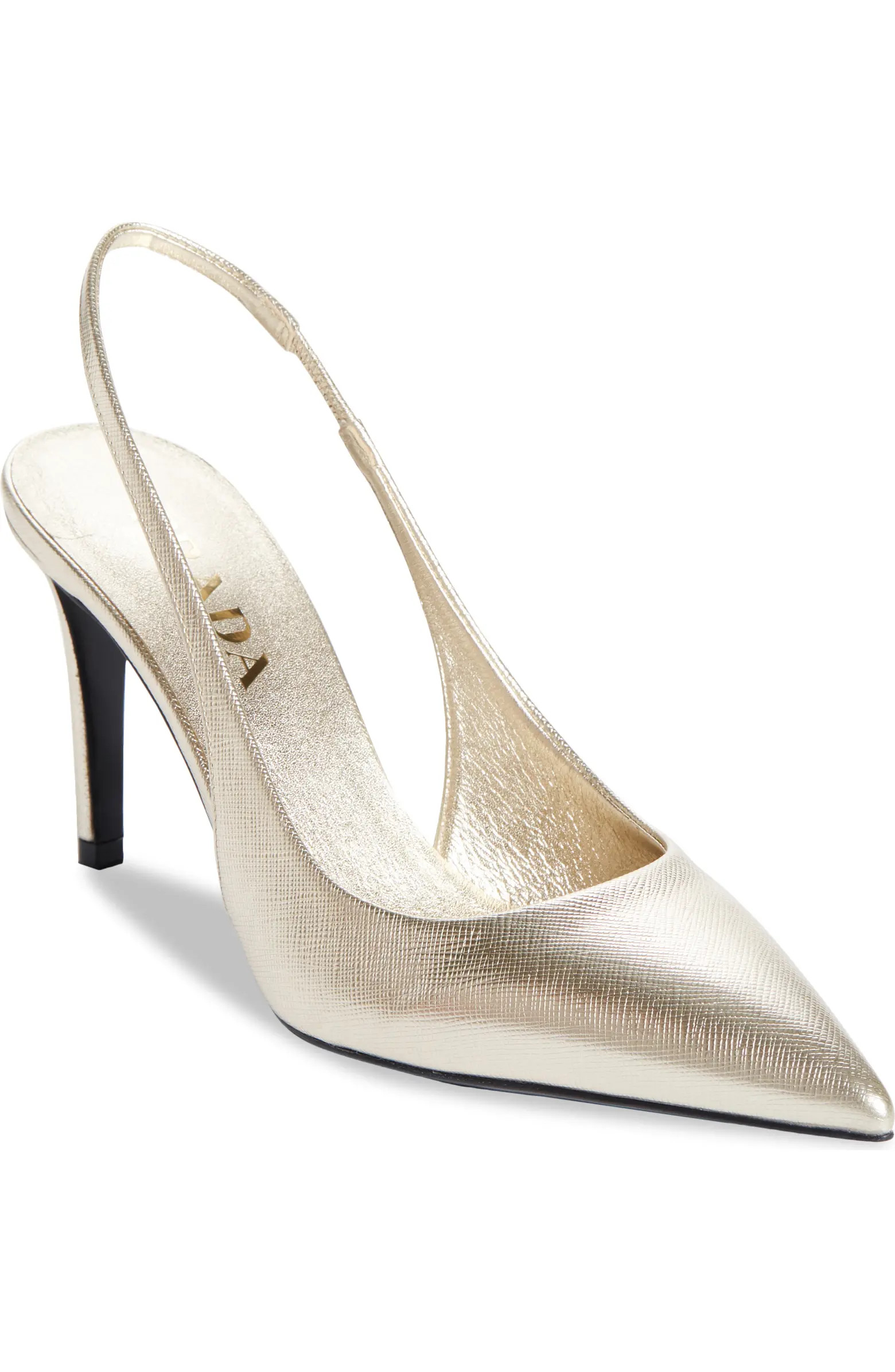 Saffiano Metallic Leather Slingback Pump (Women) | Nordstrom