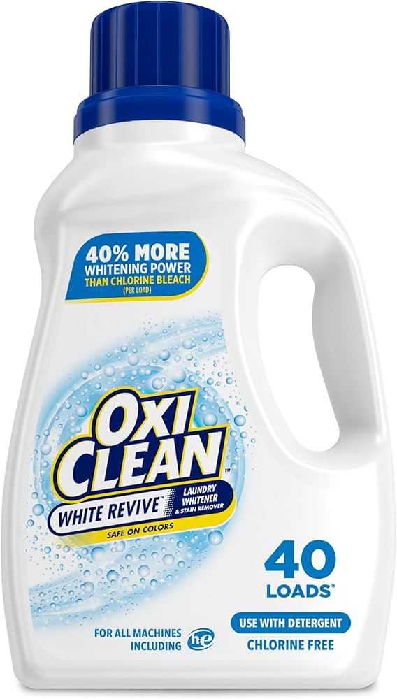 OxiClean White Revive Laundry Whitener and Stain Remover Liquid, 50 fl oz | Amazon (US)