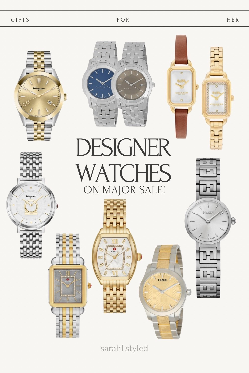 Designer watches on major sale! A gift for her she will love 🤍

designer watch sale, two tone watch, everyday watch, fendi watch, gucci brown face watch, coach watch sale, Michele watch, watches under $1000, luxury gift for her, designer gift idea for her 

#LTKStyleTip #LTKHoliday #LTKSaleAlert