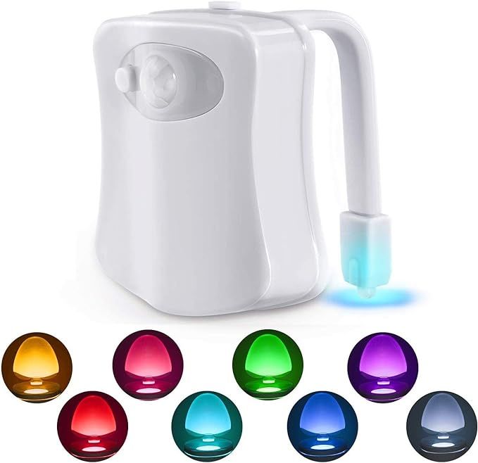 Toilet Night Light, Motion Sensor LED Night Lights,Two Modes with 8 Colors Changing Toilet Bowl N... | Amazon (US)