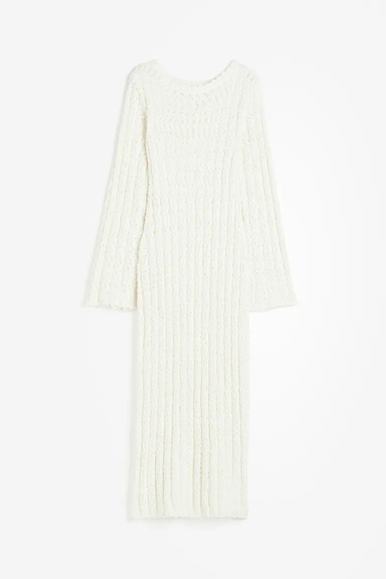 Bouclé-knit bodycon dress - Cream - Ladies | H&M GB | H&M (UK, MY, IN, SG, PH, TW, HK)