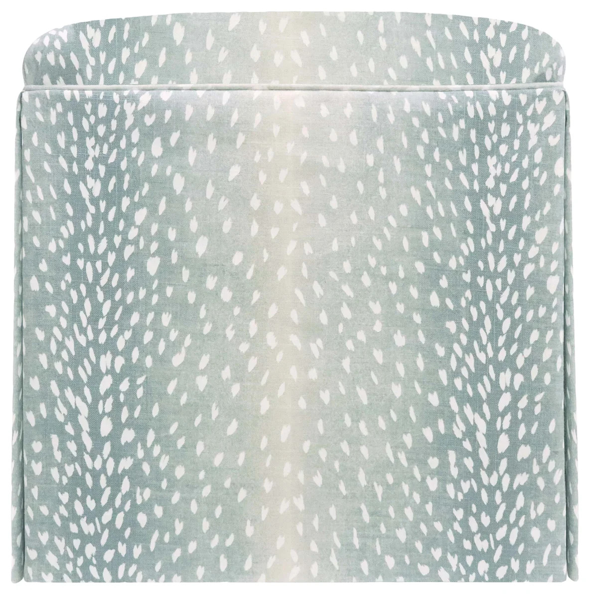 THE SKIRTED OTTOMAN :: ANTELOPE LINEN PRINT // SPA BLUE | LITTLE DESIGN LLC