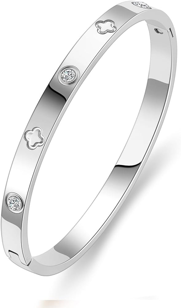 PDWZNBA 18K Gold-Plated Love Friendship Bracelets Trendy Stainless Steel Bangle Jewelry Gifts for... | Amazon (US)