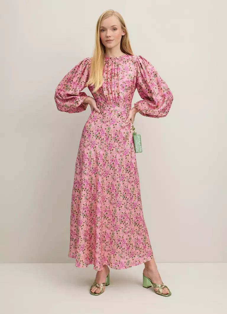 Lois Neon Garden Print Viscose-Silk Blend Dress | L.K. Bennett (UK)