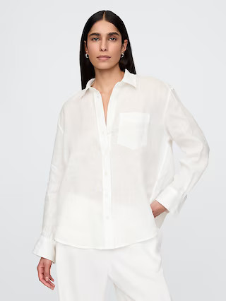 100% Linen Oversized Shirt | Gap (US)