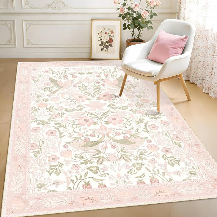 5x7 Area Rugs Washable,Pink Rug for Living Room Bedroom Boho | Amazon (US)