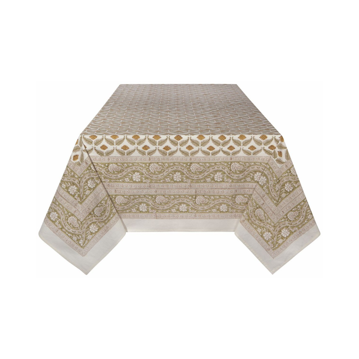 Danica Heirloom 60" x 90" Block Print Tablecloth | Frond | Walmart (US)