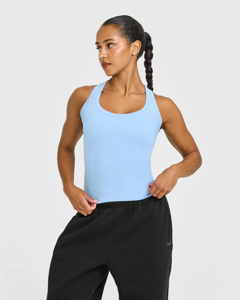 Cotton Fitted Vest 
 Washed Powdered Blue | Oner Active (UK / US)