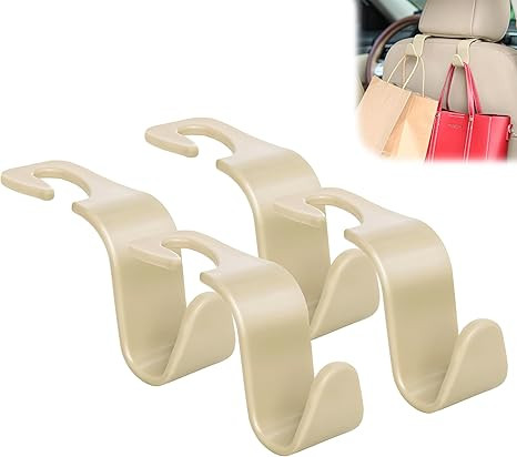 Amooca Universal Multifunctional Car Vehicle Headrest Hook, Organizer Hanger Storage Hook for Bag... | Amazon (US)