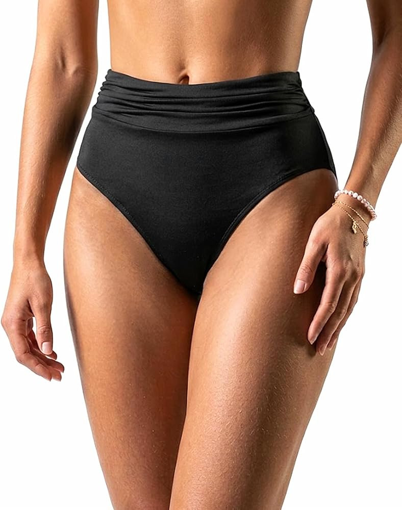 Holipick Women High Waisted Bikini Bottoms Tummy Control Swimsuit Bottom High Cut Bathing Suit Sw... | Amazon (US)