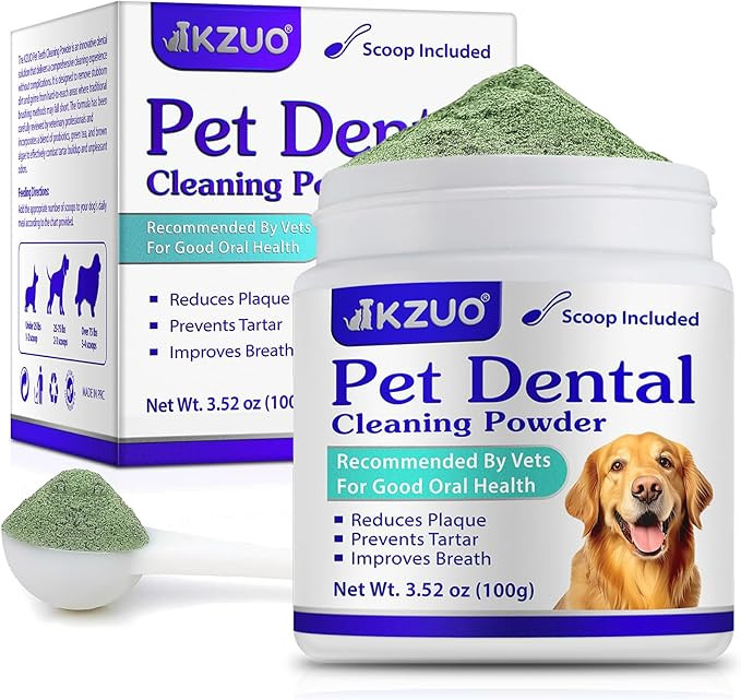 Dog Dental Powder - Dog Teeth Cleaning Powder - Tartar & Plaque Reducer - Bad Breath Solution - E... | Amazon (US)