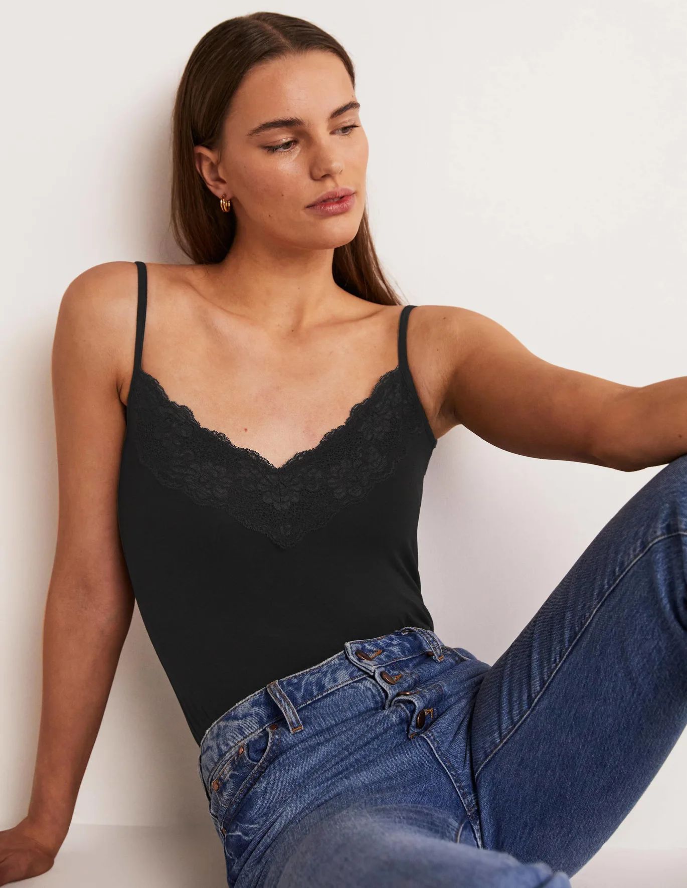 Lace Cami Top - Black | Boden US | Boden (US)