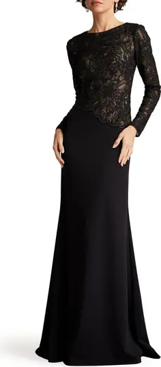 Embroidered Lace Long Sleeve Gown | Nordstrom