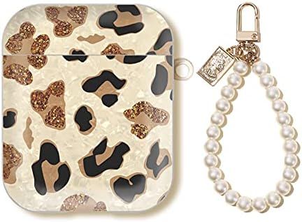 Leopard Design Airpods Case Compatiable with Airpods 1 & 2 - Airpods Cover with Pearl Key Chain, ... | Amazon (US)