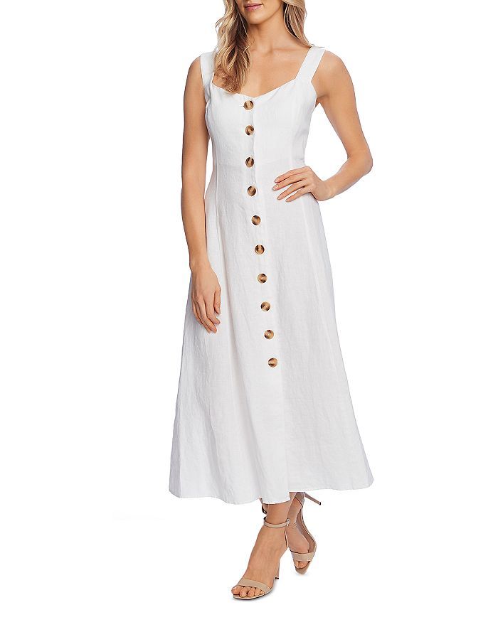 Button Front Sleeveless Midi Dress | Bloomingdale's (US)