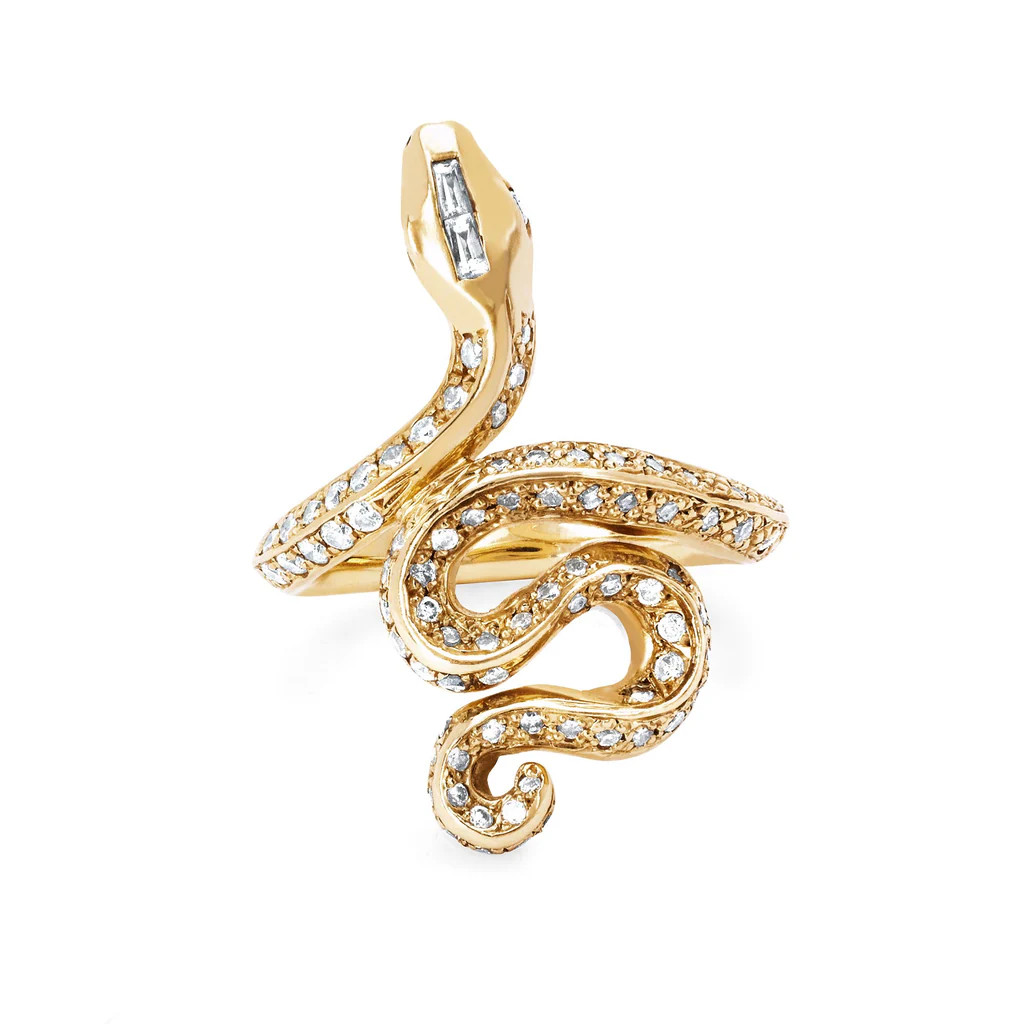 Kundalini Snake Ring with Pavé Diamonds | Logan Hollowell