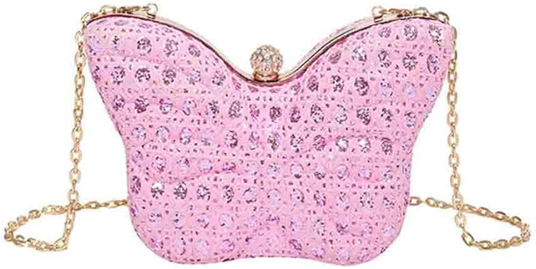 Women's Hollow Butterfly Shoulder Bag, Luxury Glitter Rhinestone Chain Evening Purse, Cute Weddin... | Amazon (US)