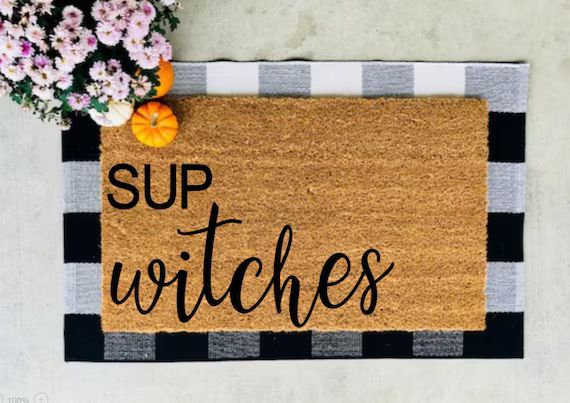 Sup Witches doormat Halloween Doormat pumpkin fall decor | Etsy | Etsy (US)