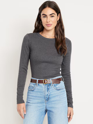 Snug Long-Sleeve Crew-Neck T-Shirt | Old Navy (US)