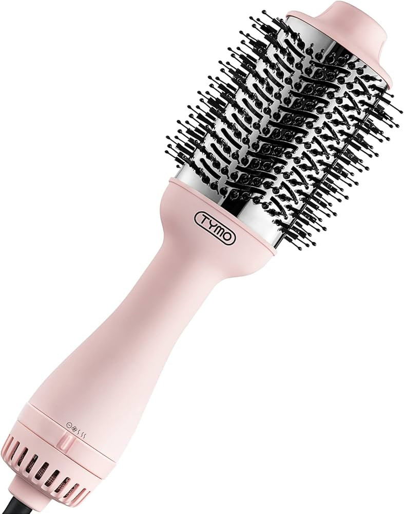 TYMO Pink Volumizer Hair Dryer Brush with Titanium Barrel, 1200W, 3 Speeds, Nylon Bristles, Ionic... | Amazon (US)