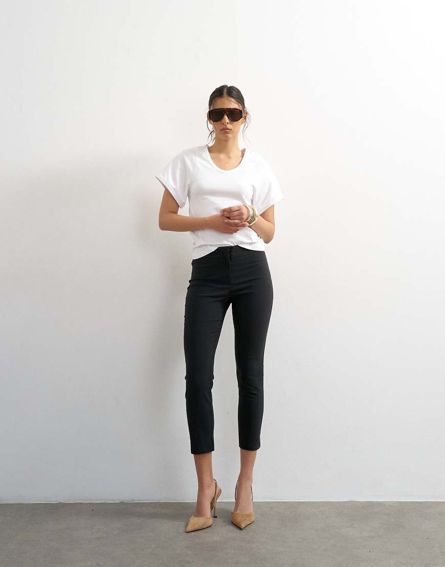 Topshop bengaline capri 3/4 length in black | ASOS (Global)