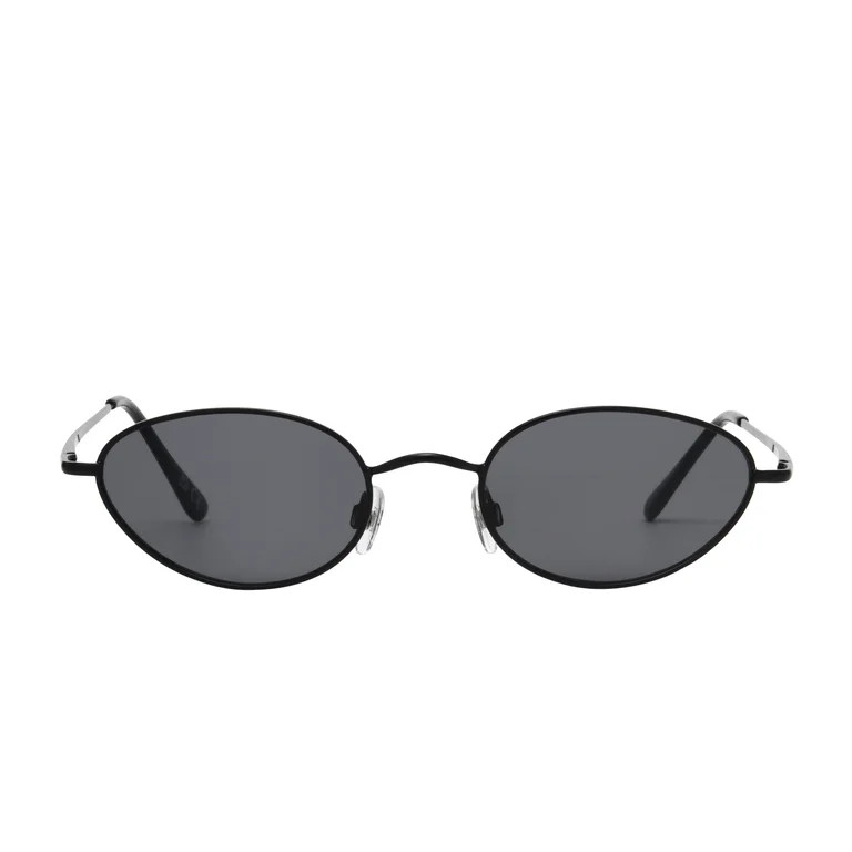 No Boundaries Women's Oval Black Sunglasses | Walmart (US)