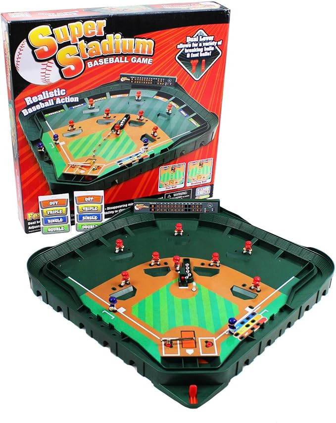 Game Zone Super Stadium Baseball Game - Realistic Tabletop Baseball Game for 2 Players Ages 6+ | Amazon (US)