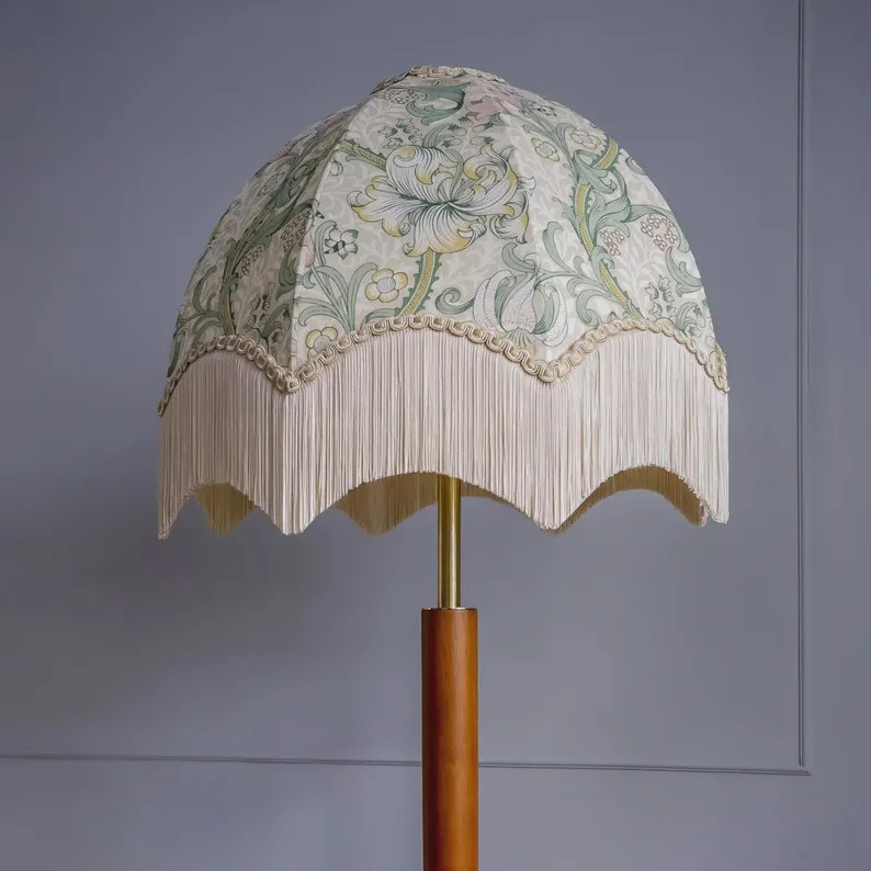 William Morris Golden Lily (linen) Fringed Lampshade | Art Deco Style, Handmade in England - Etsy | Etsy (Global)